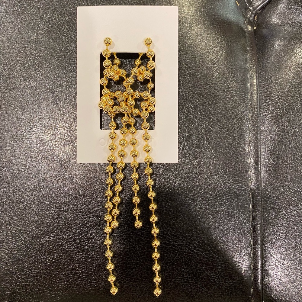 NWT Oak+Fort gold dangling earrings - Picture 4 of 4